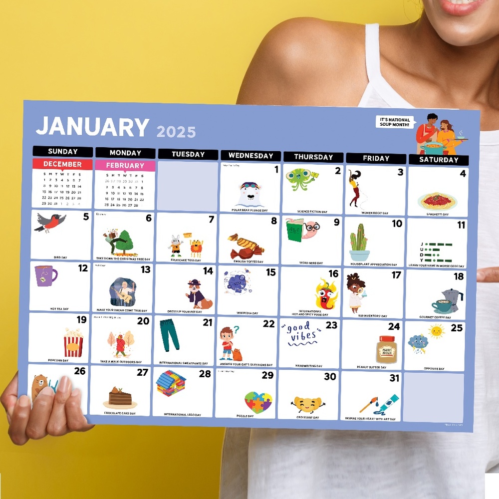 2025 Every Day's A Holiday Medium Desk Pad Monthly Blot…